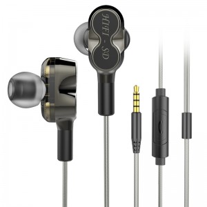 Alta calidad Dual Driver Deep Bass Stereo In Ear Auricular con cable de alta fidelidad